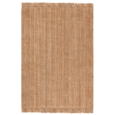 Rectangle Solid Color Handwoven Jute Area Rug in Natural -  East Urban Home, 9F6741E94D714D839C4523452D104954