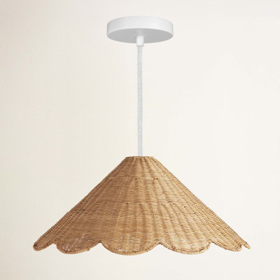Luminaire suspendu d'extérieur en rotin Daisy Cone