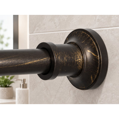 Une tringle à rideaux à ressort en bronze huilé réglable de 24 à 78 pouces (2 à 6,5 pieds) ; la tringle de douche en bronze sans perçage est conçue pour les rideaux et les fenêtres.