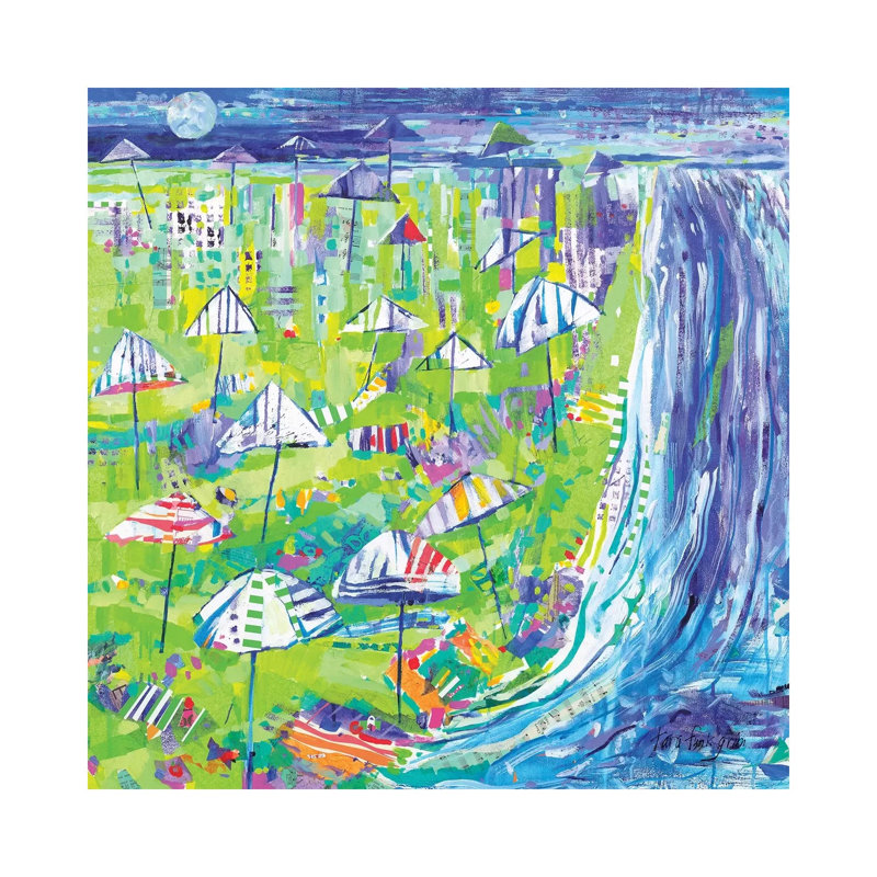 «Coastal Fun Collage I» par Tara Funk Grim - peinture sur toile tendue, H 12 po x l 12 po x P 0,75 po