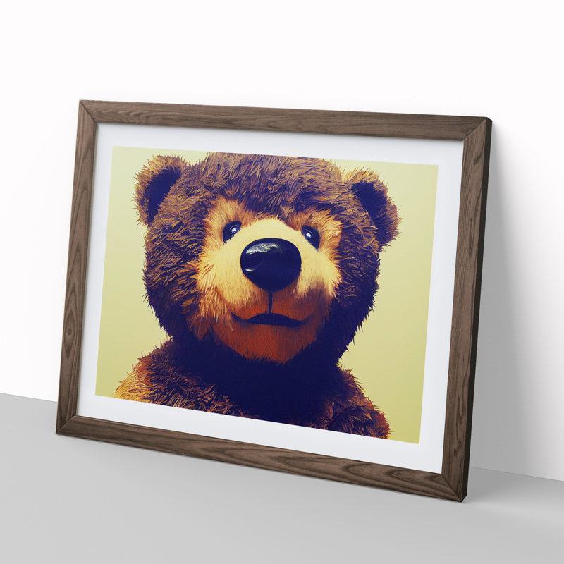 Dazzling Teddy Bear - Framed Print, Walnut, 46cm H x 64cm W x 2cm D