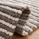 Cleodora Chevron Handmade Area Rug in Ivory/Dark Brown