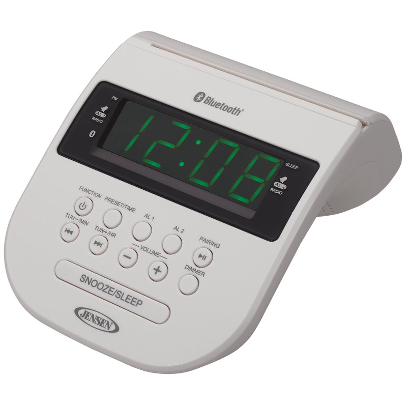Traditional Electric Clock with Alarm, White