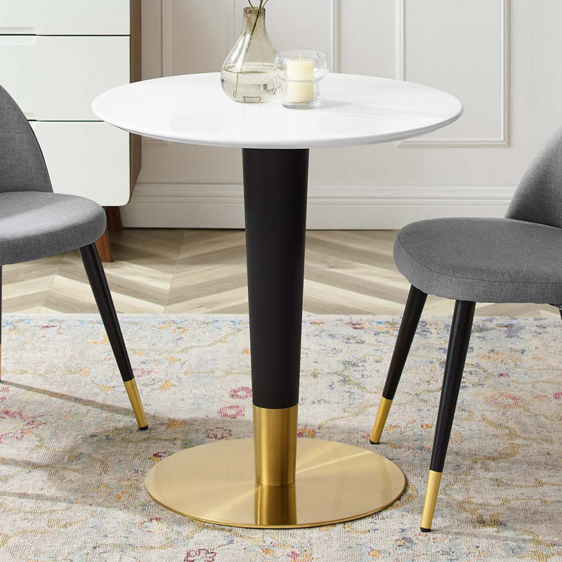 Table de salle à manger Zinque, 29.5", Blanc, l 27,5 po x L 27,5 po