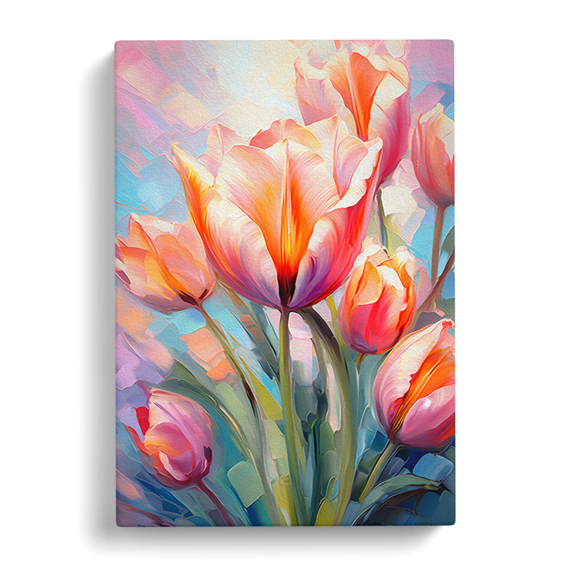 Tulip Flower Impressionism - Print, 50cm H x 35cm W x 3cm D