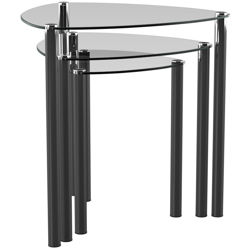Glass Top Nesting Tables, Clear