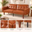 Canapé-lit futon convertible en similicuir de 173 cm (68,1 po) avec dossier inclinable en 3 positions-653155021