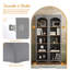  Bibliothèque sur pied à 5 niveaux ON-TREND, ensemble de 2 armoires de rangement de style campagnard gris avec tablettes réglables, garde-manger de 72 po-1054439972