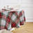 Stewart Plaid - 100% Pure Linen Christmas Round Tablecloth-106870380