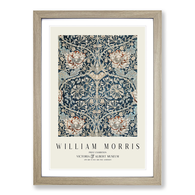 Honeysuckle Vol.2 by William Morris - Picture Frame Painting, 48cm H x 36cm W x 2cm D, Oak Framed
