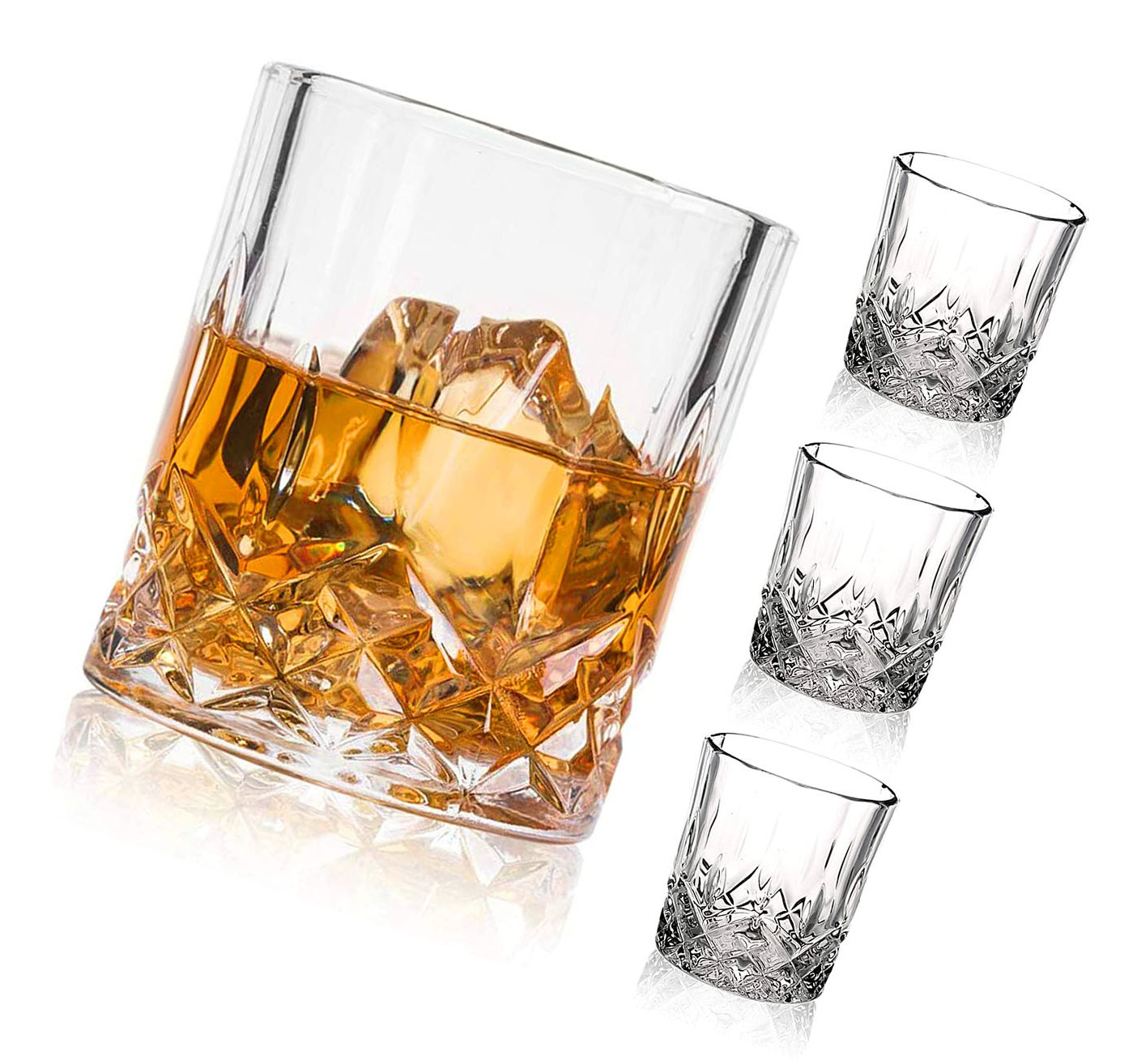 Eternal Night 4 - Piece 10oz. Glass Whiskey Glass Glassware Set