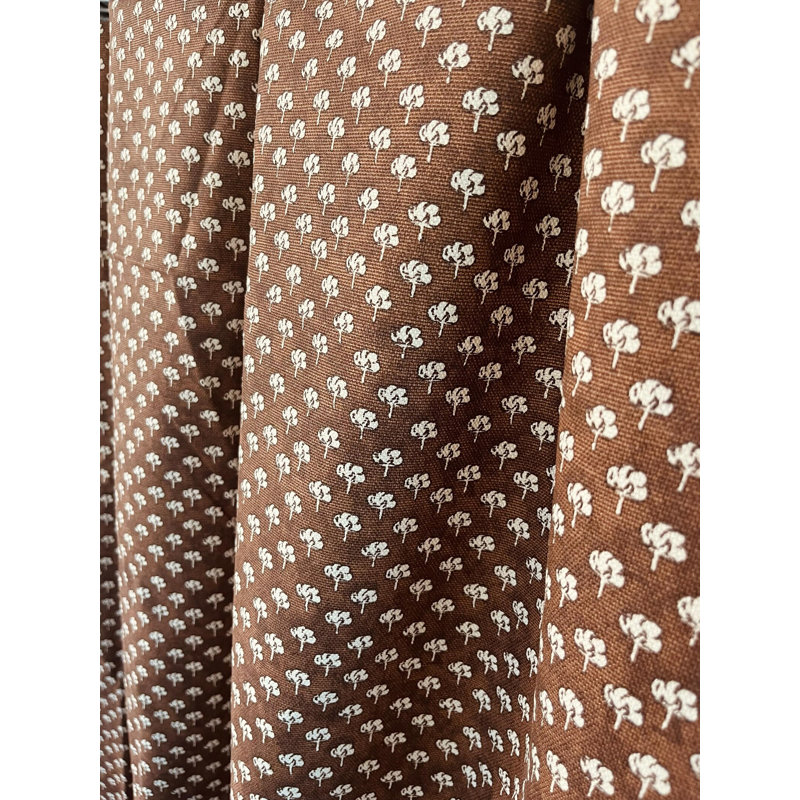 Rideaux à motif floral châtaignier brun, L 50 po x L 96 po