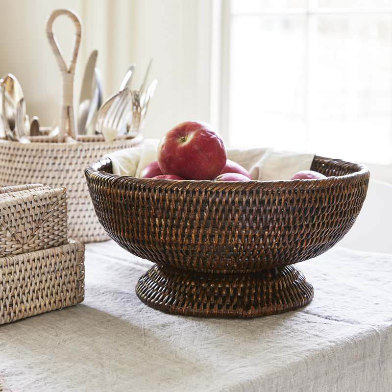Panier rond à piédestal, Brun antique