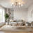 Theis 22in. 6 light Semi Flush Mount Sputnik Chandelier Modern Linear Kitchen Ceiling Mount Light-1800823241