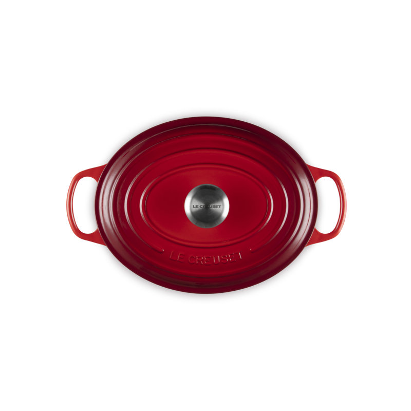 Le Creuset Enameled Cast Iron Oval Dutch Oven with Lid, Cerise, 5 quarts