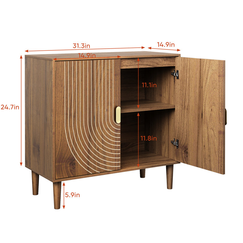 Buffet multifonctionnel de style Mid-Century, armoire d'eau et d'égratignure, pour bureau de salon