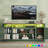 70" Fluted TV Stand For Tvs Up To 80", Entertainment Center with LED Light & Power Outlet, Vintage Double Door Cabinet For Living Room, Bedroom-853266486-853266490