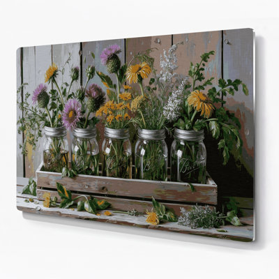 Farm Mason Jars Gray Metal Wall Art