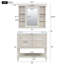 Ensemble de meuble-lavabo moderne avec tablette réglable, 4 tiroirs et armoire à pharmacie-1958144793