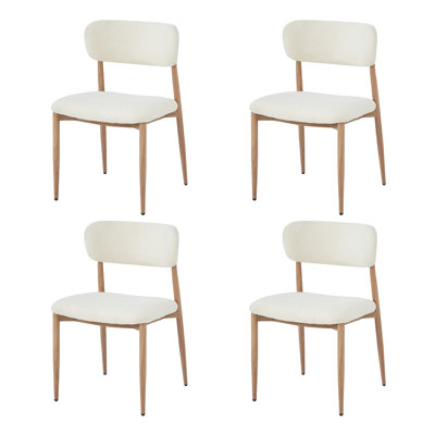 47cm H Boucle Upholstered Metal Upholstered Back Cantilever Chair