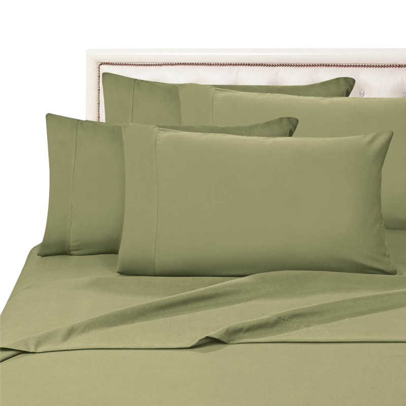 Elegant Comfort Luxurious 1500 Premium Hotel Quality Microfiber Three Line Embroidered Softest Bed Sheet Set, Wrinkle and Fade Resistant