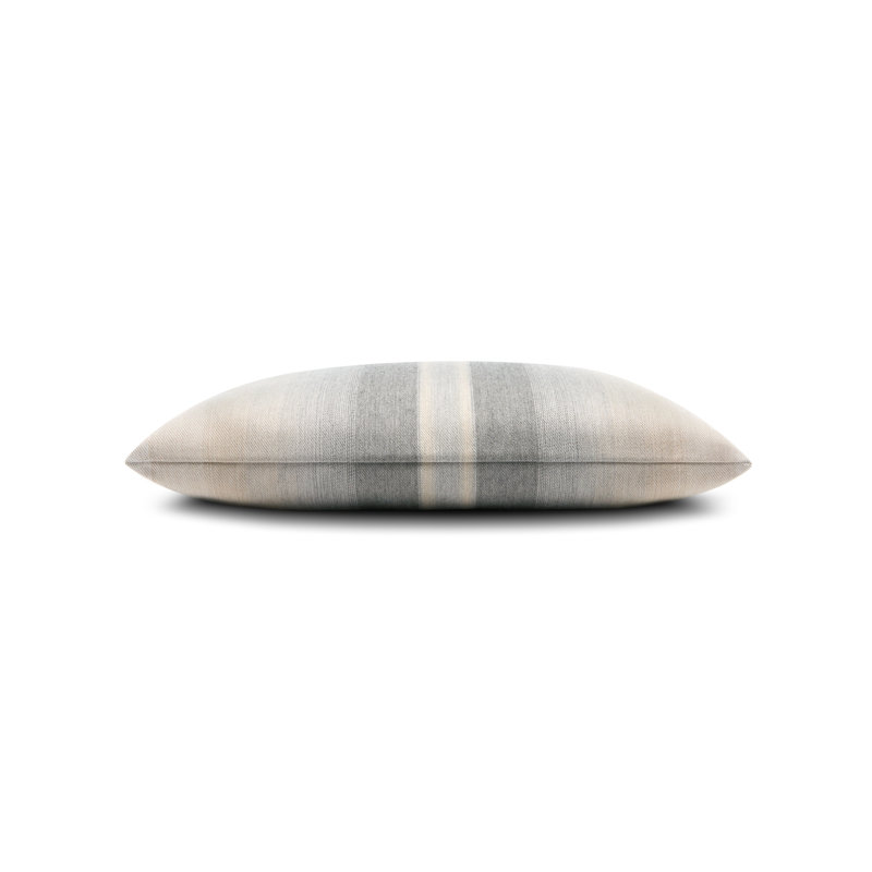 Ombre Indoor & Outdoor Woven Accent Pillow, Gray, Striped