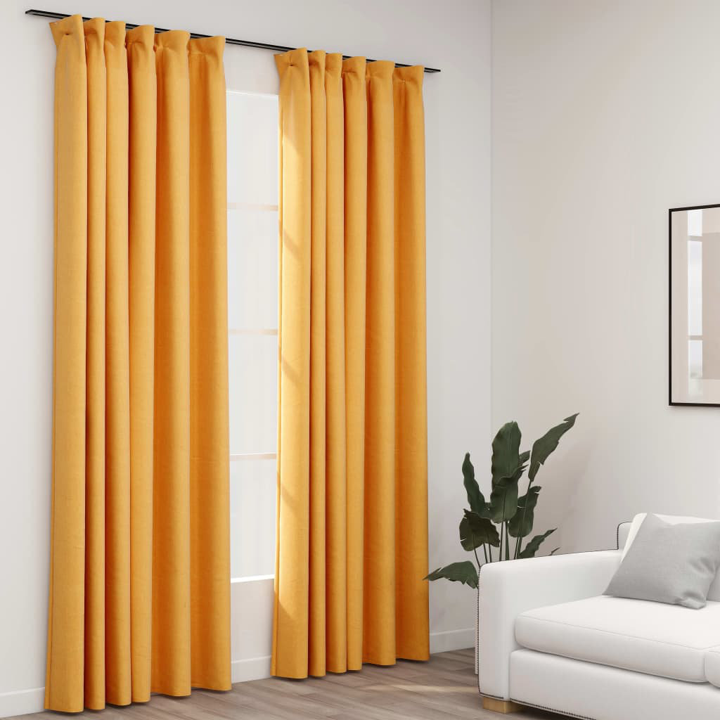 Jaylon Linen Look Pencil Pleat Blackout Curtains