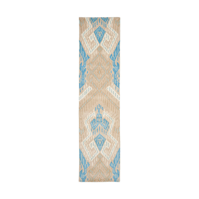 Kouerga Hand Tufted Wool Geometric Rug, Runner 2'3" x 9'