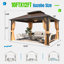 Gazebo de terrasse en aluminium de 3,66 m de large x 3,05 m de profondeur avec housse d'hiver toutes saisons – Gazebo rigide en métal avec moustiquaire et structure imperméable en Oxford 300D, porte enroulable à fermeture éclair, fenêtres en filet, transformable en espace de rangement étanche-137634215