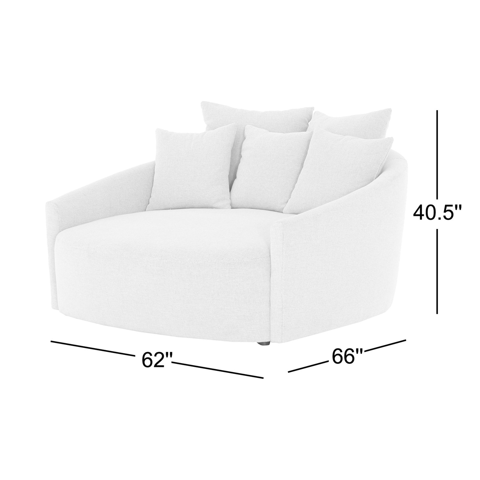 Esmeray 62" Oversized Loveseat, Nomad Snow Crypton Performance Weave