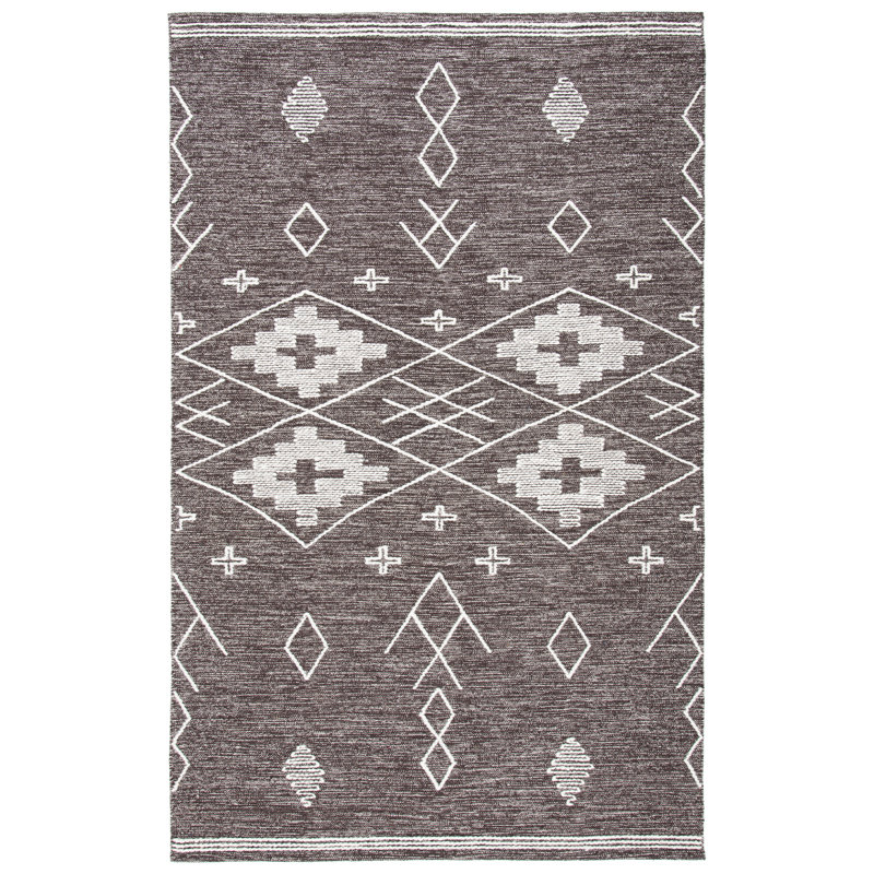 Tapis brun / ivoire Holtby Southwestern, Rectangle 5 pi x 8 pi