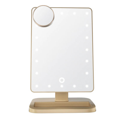 Miroir de maquillage tactile à DEL à intensité variable avec miroir sans fil Bluetooth