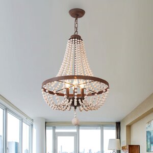 Farmhouse 4-Light Unique/Statement Empire Chandelier