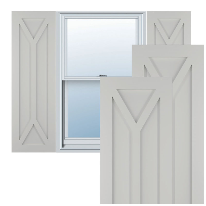 Volets à fixation fixe en PVC True Fit San Carlos, 18", 49", Gris grêle