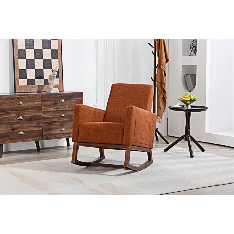 Fauteuil d'appoint rembourré, Lin brun