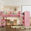 Lit mezzanine en bois massif pour enfants avec tableau noir, bibliothèque, bureau, tiroirs et boîtes Kids-2008639441-2008639443