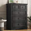 Commode 5 tiroirs Valera avec base arquée élégante et boutons ronds en métal-1054494531