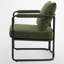Chaise d'appoint rembourrée Mid-Century moderne avec coussin ultra épais et structure en métal industriel-1839451540