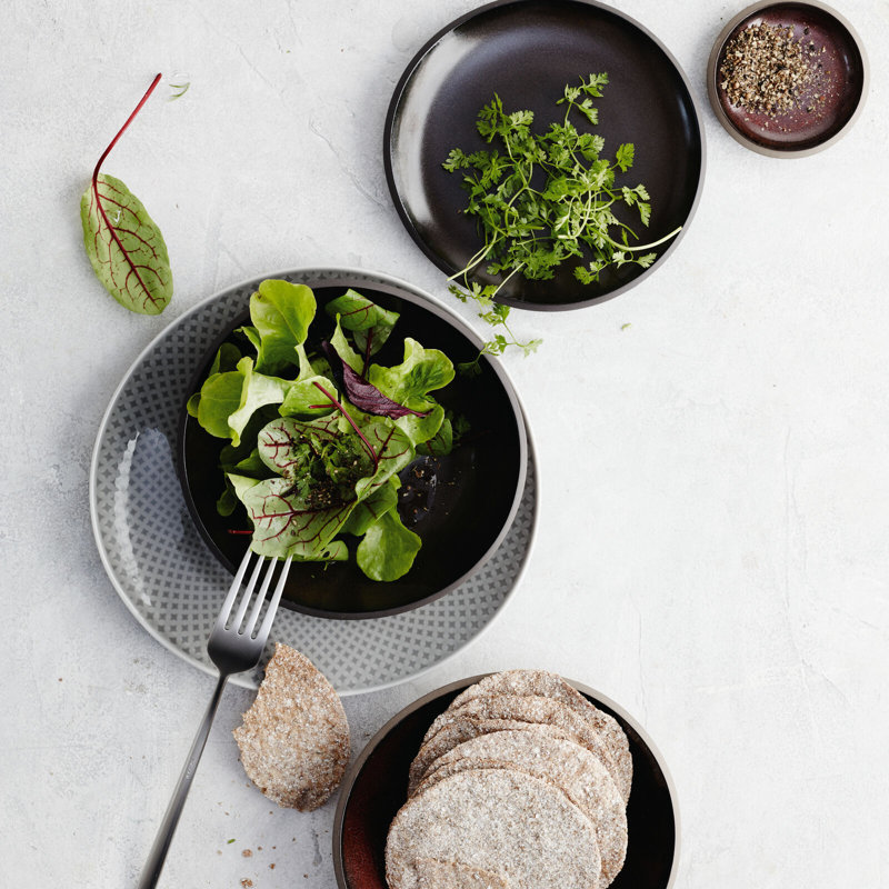 Junto Handmade Stoneware Appetizer Plate, Slate Gray