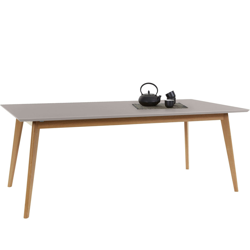 Mesa Extendable Solid Wood Base Dining Table, Grey/Oak
