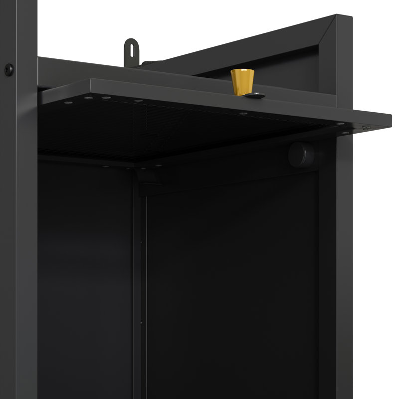 Miller Modern Three-Tier Glass Door Bathroom Storage, Black