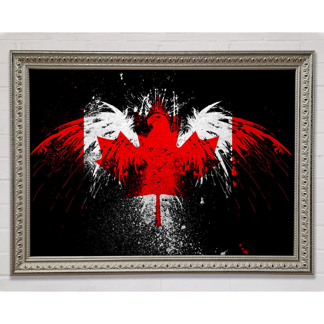 Gerahmtes Leinwandbild Canadian Eagle Flag