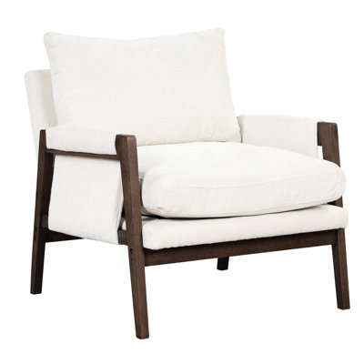 Comfy White Velvet Armchair - Ideal For Living Room, Bedroom, Home Theater, Mid-Century Modern Comfortable Seating Solution