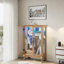 Armoire vitrée 2 portes avec portes en verre trempé avec panneau arrière en miroir et tablettes réglables-765925425-762185982