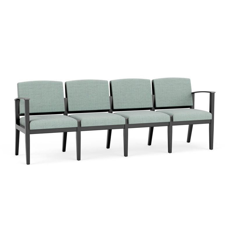 Table de bout en bois Amherst, Noir, Chambray écume de mer