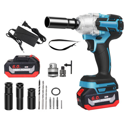 Perceuse à percussion électrique sans fil 3 en 1, moteur sans balai, 3450 tr / min maximum, vitesse variable