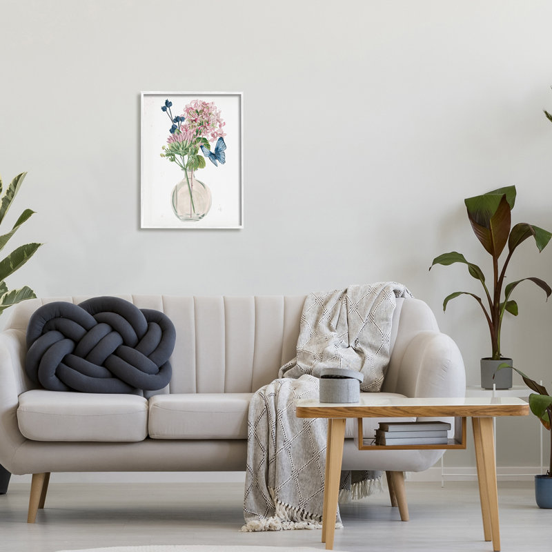 Fleur de lys de maïs assortis, H 16 po x l 16 po x P 1,5 po, Giclée encadrée blanc bord de mer