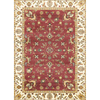 Red Area Rug In Classic Style, 24 In. X 36 In., Polypropylene For A Stylish Room 2 - Foot Wide And 3 Long Rug, All Over Pattern