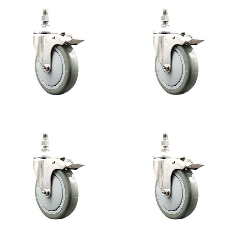 Polyurethane Casters, Gray