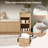 3-in-1 Natural Wood Entryway Storage Bench with Shoe Cabinets & Cushion